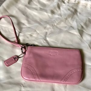 All leather pink Coach wristlet